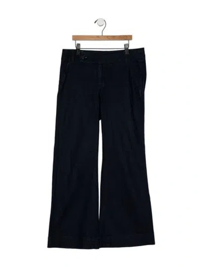 Pre-owned Tory Burch Mid-rise Wide Leg Jeans In Blue