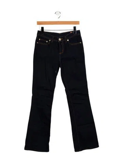 Pre-owned Tory Burch Mid-rise Wide Leg Jeans In Blue