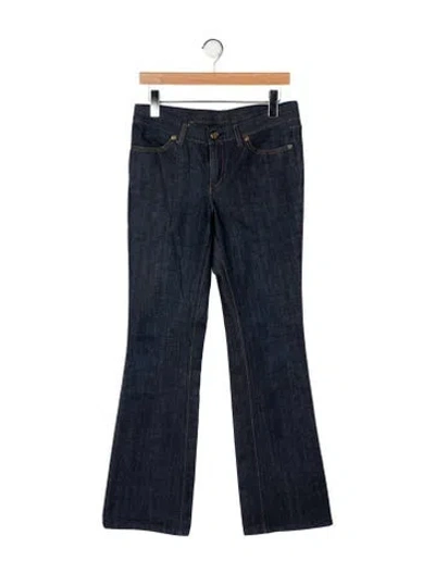 Pre-owned Tory Burch Mid-rise Wide Leg Jeans In Blue