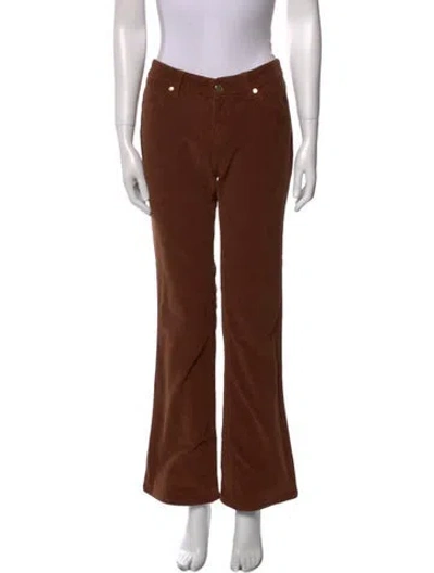 Pre-owned Tory Burch Mid-rise Wide Leg Jeans In Brown