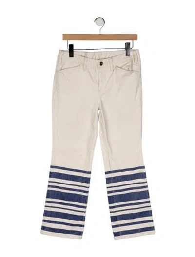 Pre-owned Tory Burch Mid-rise Wide Leg Jeans In Neutral