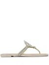 Tory Burch Miller Crystal-embellished Flip Flips In Grey