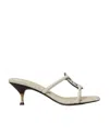 Tory Burch Pave Geo Bombe Miller Low Heel Sandal Shoes In Nude