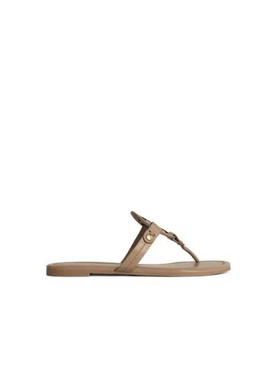Tory Burch 'miller' Beige Leather Flip-flops