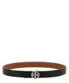 Tory Burch Miller Reversible Leather Belt In Black