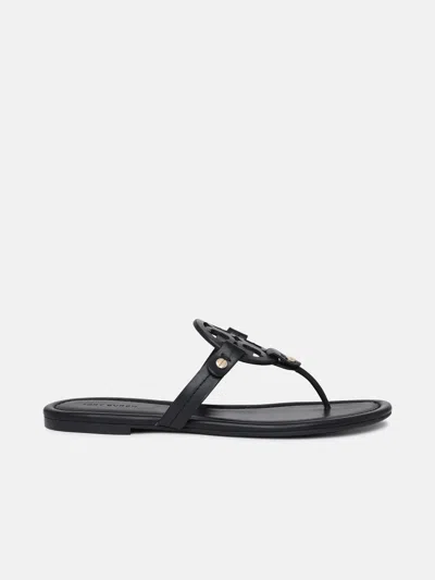 Tory Burch 'miller' Black Leather Flip-flops
