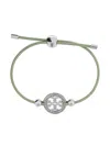 Tory Burch Miller Slider Leather Bracelet In Green