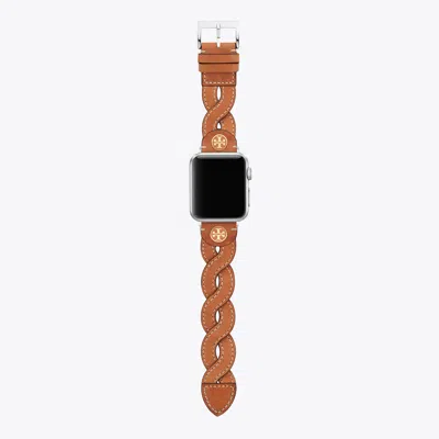 Tory Burch Miller Braided Band For Apple Watch In Brown