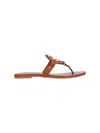 Tory Burch Metal Miller Soft Leather Sandals In Brown