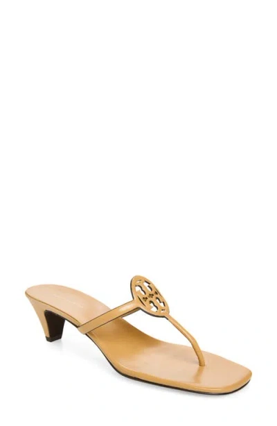Tory Burch Miller Capri Thong Kitten Heel Sandal In Gold