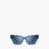 Tory Burch Miller Cat-eye Sunglasses In Navy Gradient/dark Blue