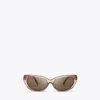 Tory Burch Miller Cat-eye Sunglasses In Transparent Light Pink/dark Brown
