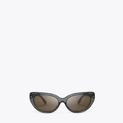 Tory Burch Miller Cat-eye Sunglasses In Washed Black/dark Brown
