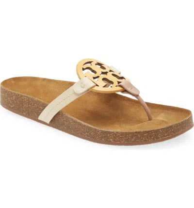 Pre-owned Tory Burch Miller Cloud Thong Sandal Cream Multi Us 6.5 7 7.5 8 8.5 9 9.5 10 In Multicolor