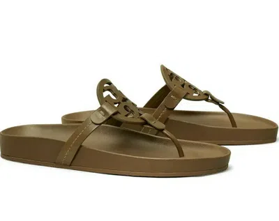 Pre-owned Tory Burch Miller Cloud Leather Sandal Olive Green Us 6.5 7 7.5 8 Authentic