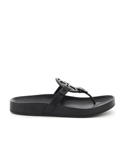 Tory Burch Miller Cloud Leather Sandals In Black