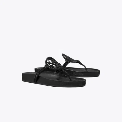 Tory Burch Miller Cloud Pavé Knotted Sandal In Black