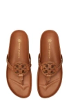 Tory Burch Miller Cloud Leather Thong Sandals In Brown
