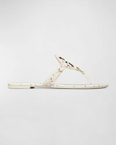 Tory Burch Miller Confetti Logo Thong Sandals In Rainbow Sprinkles