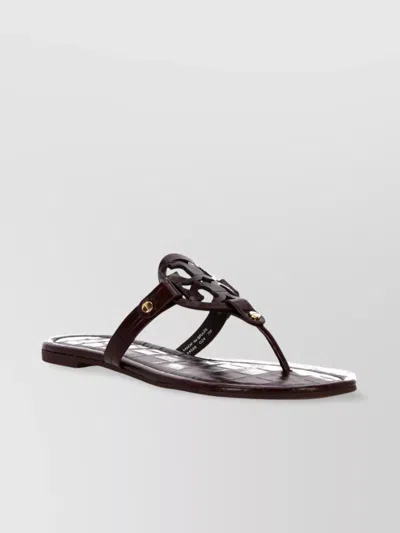Tory Burch Miller Crocodile Leather Sandals In Coconut