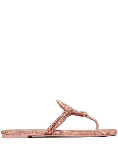 Tory Burch Rhinestone-covered Miller Thong Slippers In Printed