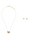 Tory Burch Miller Crystal-embellished Necklace And Earring Set In Gold