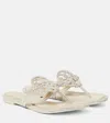 Tory Burch Miller Knotted Embellished Ballerinas In Stone Gray