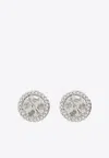 Tory Burch Miller Crystal Paved Stud Earrings In Silver