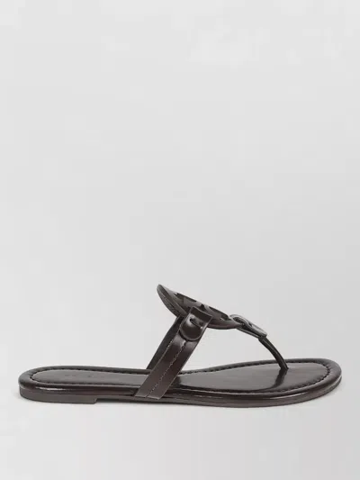 Tory Burch Miller Cut Out Flat Sole Open Toe Sandals In Brown