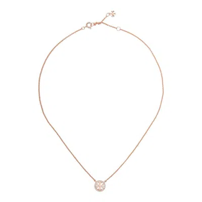 Tory Burch Miller Decorative Pendant Choker In Brown