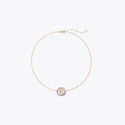 Tory Burch Miller Double Ring Pendant In Neutral