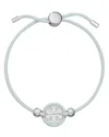 Tory Burch Miller Double T Slider Bracelet In Rhodium Plated In Silver