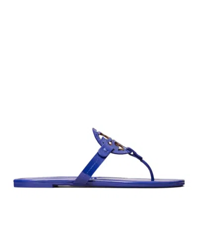 Tory Burch Miller Double T Slides In Nude