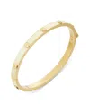 Tory Burch Miller Double T Studded Bangle Bracelet In Gold Tone Stainless Steel In Gold