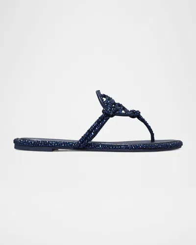 TORY BURCH MILLER EMBELLISHED MEDALLION FLAT THONG SANDALS