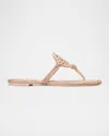 Tory Burch Miller Embellished Medallion Flat Thong Sandals In Rose Pink