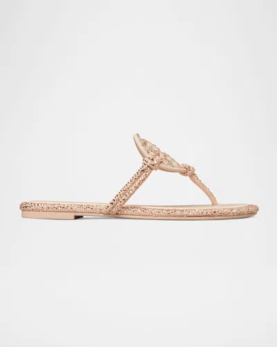 TORY BURCH MILLER EMBELLISHED MEDALLION FLAT THONG SANDALS