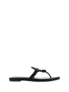 Tory Burch Miller Pave Logo Thong Sandals In Black