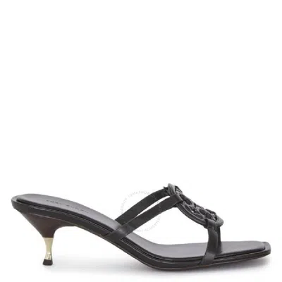 TORY BURCH TORY BURCH MILLER EMBOSSED LOGO HEEL SANDALS