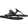 Tory Burch Miller Eyelet Flip Flop In Black/silver