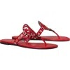 Tory Burch Miller Eyelet Flip Flop In Tory Red/silver