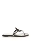 Tory Burch Miller Eyelet Sandal In Black