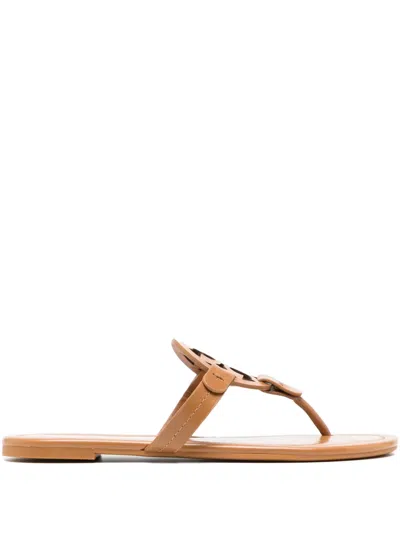 Tory Burch Miller Flat Sandals In Brown