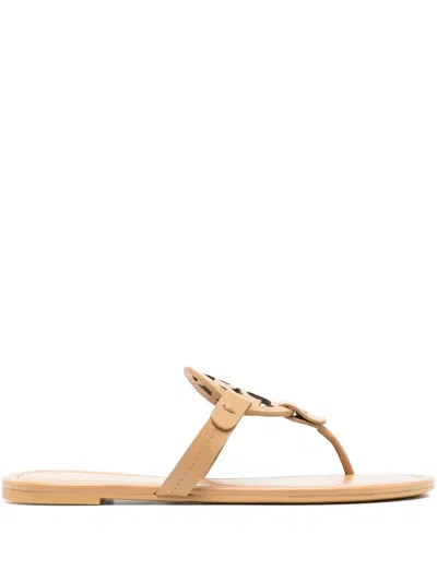 Tory Burch Miller Flat Sandals In Brown