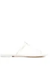 Tory Burch Miller Flat Sandals In White