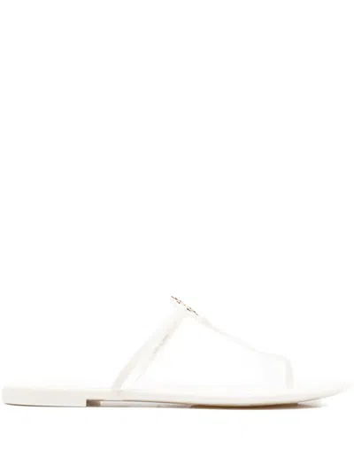 Tory Burch Miller Flat Sandals In White