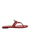 Tory Burch Miller Flip Flops In Red