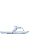 Tory Burch Miller Printed Suede Sandal In Blue