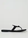 Tory Burch Miller Flip Flops In Suede With Rhinestones In Blue