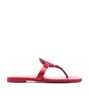 Tory Burch Miller Laser-cut Logo Flip-flops In Red